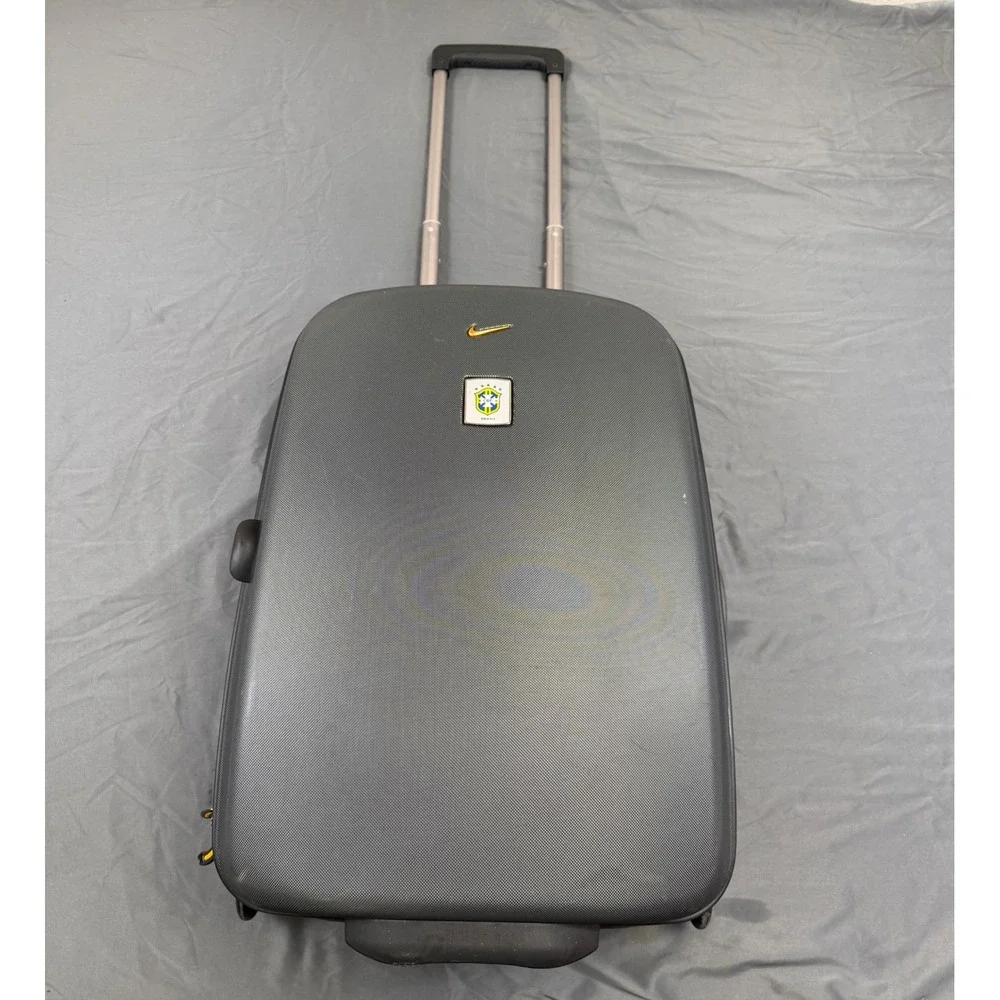 Nike Brasil CBF Rolling Suitcase Grey Yellow‎ Hardshell Carryon Luggage Soccer